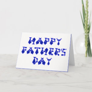 Happy Father's Day Navy Blue Necktie Font Letters Card
