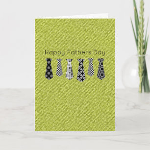 HAPPY FATHERS DAY Neck Tie Green Denim Fun Card
