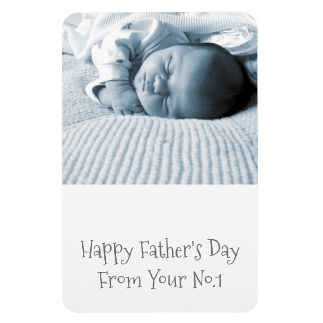 Happy Father's Day New Baby Custom Photo Magnet (Vertical)