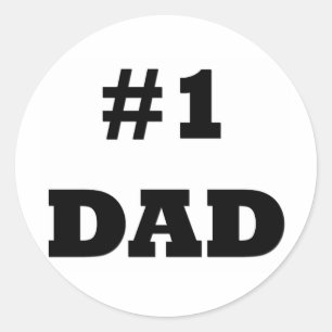 Happy Father's Day - Number 1 Dad - #1 Dad Classic Round Sticker
