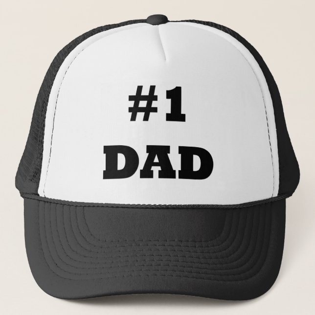 Happy Father's Day - Number 1 Dad - #1 Dad Trucker Hat (Front)