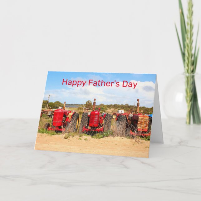 Happy Father's Day: old tractors Card (Front)