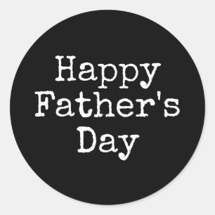 Happy Father's Day on black background Classic Round Sticker