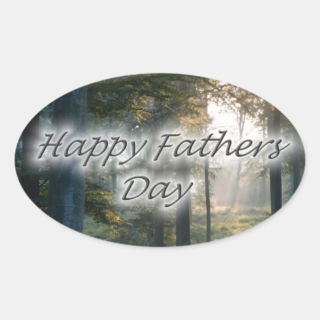 Happy Fathers Day Oval Sticker (Front)