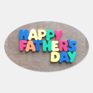 Happy Father's Day Oval Sticker