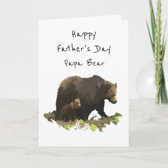 Happy Father's Day Papa Bear Dad, Father Card (Front)