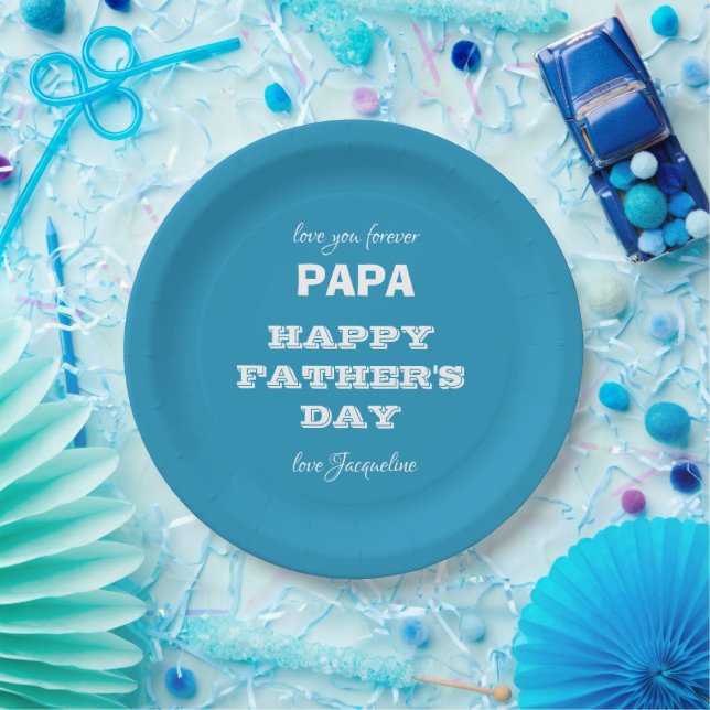 Happy Father's Day Papa Personalised Paper Plate (Party)