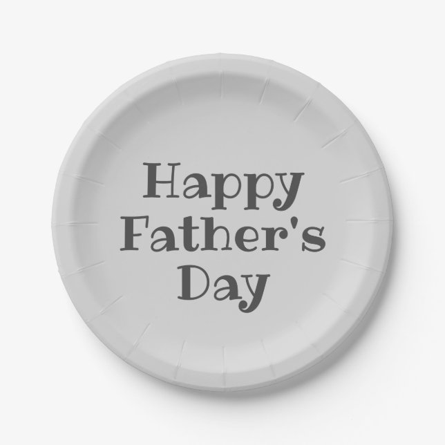 Happy Father's Day Paper Plate (Front)