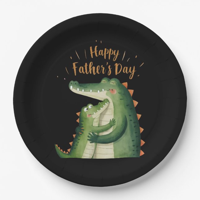 Happy Father's Day Paper Plate (Front)