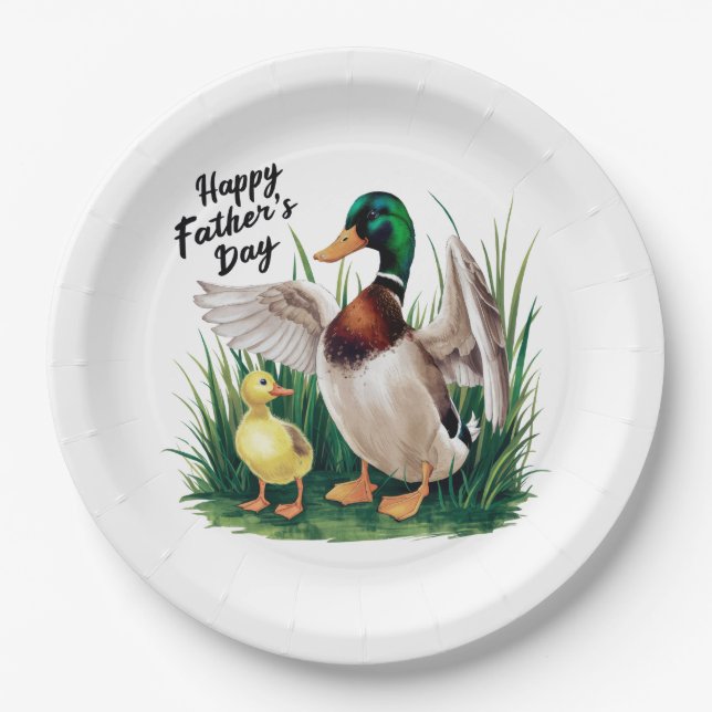 Happy Father's Day Paper Plate (Front)