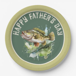Happy Fathers Day Party Fish Paper Plate