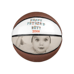 Happy Fathers Day Personalised Photo Gift Mini Basketball