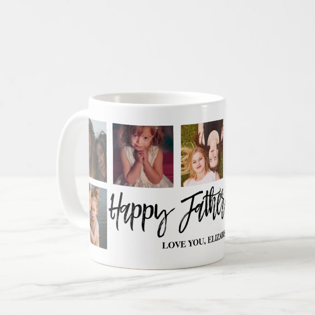 Happy Fathers Day Personalised Photo Template Coffee Mug (Front Left)