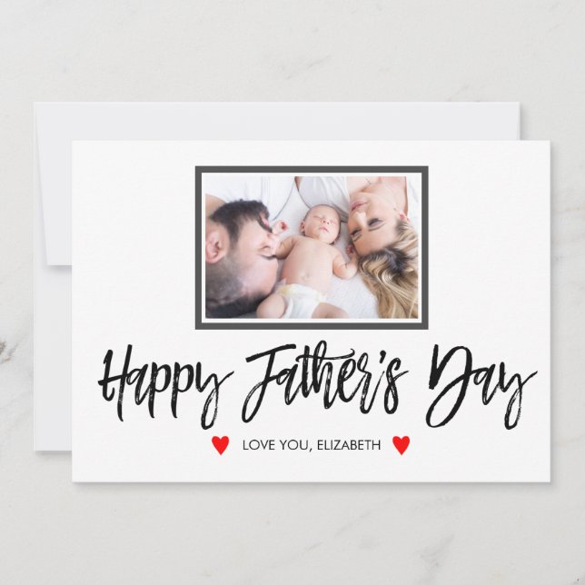 Happy Fathers Day Personalised with Photo Card (Front)