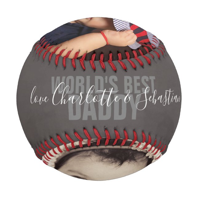 Happy Fathers Day Personalised Worlds Best Daddy Baseball (Back)