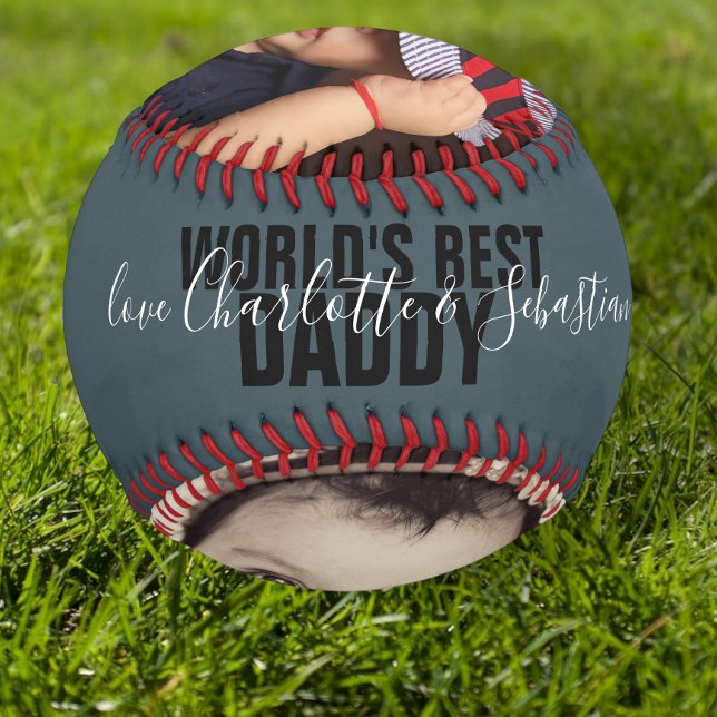 Happy Fathers Day Personalised Worlds Best Daddy Softball (Creator Uploaded)