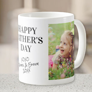 Happy Father's Day Personalized Photo and Names Coffee Mug