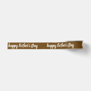 HAPPY FATHER'S DAY PERSONALIZED TEXT NAME STYLISH GROSGRAIN RIBBON