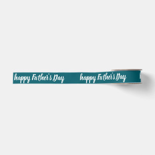 HAPPY FATHER'S DAY PERSONALIZED TEXT NAME STYLISH GROSGRAIN RIBBON