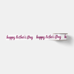HAPPY FATHER'S DAY PERSONALIZED TEXT NAME STYLISH SATIN RIBBON