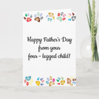 Happy Father's Day Pet Dog Cat Four-Legged Child