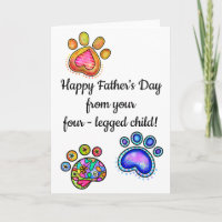 Happy Father's Day Pet Dog Cat Four-Legged Child