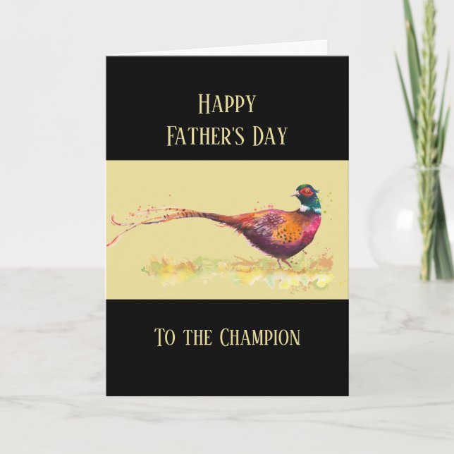 Happy Father's Day Pheasant Game Bird Card (Front)
