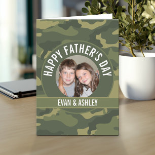 Happy Father's Day - Photo Camouflage Green Card