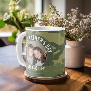Happy Father's Day - Photo Camouflage Green Coffee Mug