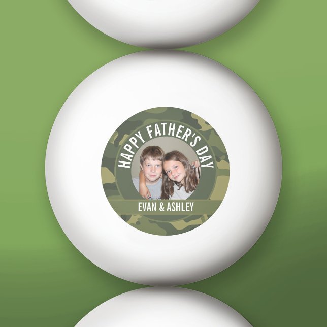 Happy Father's Day - Photo Camouflage Green Ping Pong Ball (Custom Ping Pong Balls)