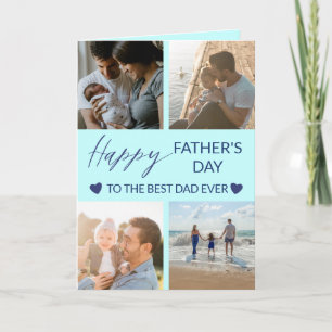Happy Father's Day Photo Collage Best Dad Card