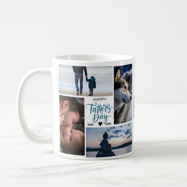 happy father's day photo collage coffee mug (Left)