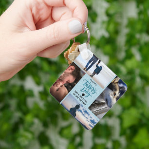 Happy Father's Day Photo Collage Custom Names Key Ring