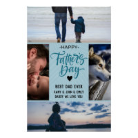 Happy Father's Day Photo Collage Custom Names