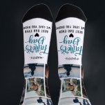 Happy Father's Day Photo Collage Custom Names Socks<br><div class="desc">Happy Father’s Day Custom Photo Collage Socks Personalised Gift with Names or message, Surprise Dad with a pair of socks that warm his feet and his heart! These Happy Father’s Day Photo Collage Socks feature your favourite snapshots and custom names, making them a truly one-of-a-kind gift he’ll love wearing again...</div>