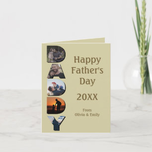 Happy Fathers day photo collage greeting card