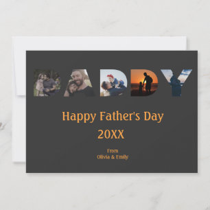 Happy Fathers day photo collage greeting card