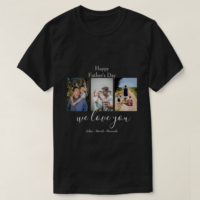 Happy Father's DAY Photo Collage T-Shirt (Design Front)