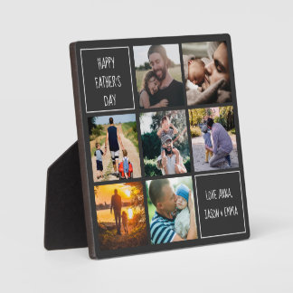 Happy Father's day photo collage, we love you dad Plaque