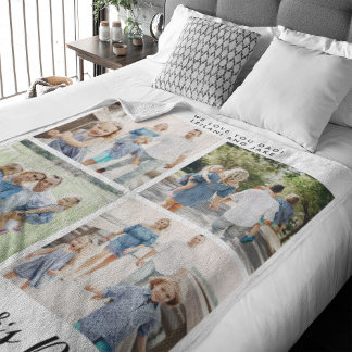 Happy Father's Day Photo Collage White Fleece Blanket