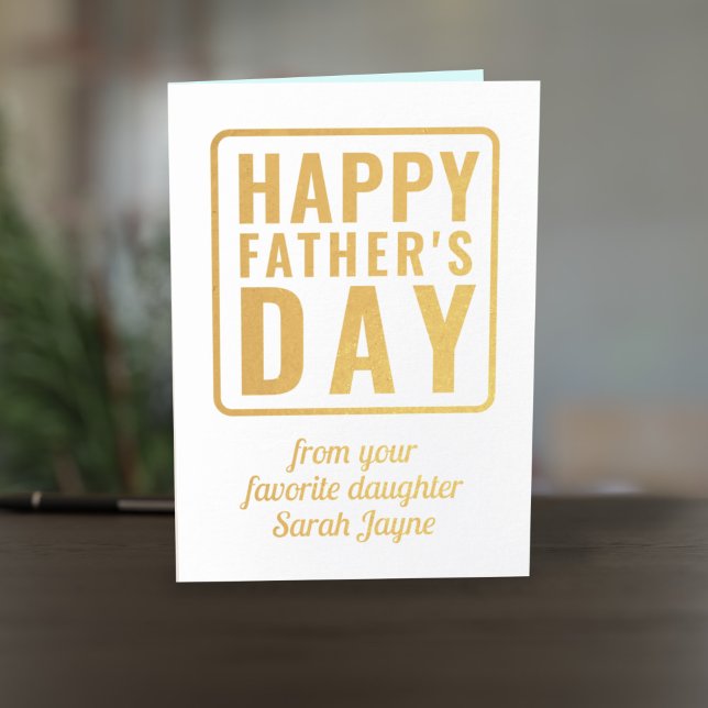 Happy Fathers Day Photo from Favourite Daughter Foil Card (A Father's Day card with space for your photo inside)