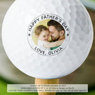 HAPPY FATHERS DAY Photo Personalised Golf Balls