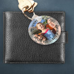 Happy Fathers Day Photo We Love You Family Photo Key Ring<br><div class="desc">Father's Day Photo keychain with fully editable wording to frame your favourite family photo. The wording currently reads "HAPPY FATHER'S DAY ♡ 20## .. WE LOVE YOU ♡ [YOUR NAMES]" and sits on a semi-opaque border. The bold lettering is easy to customise with the year and your names - you...</div>