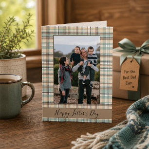 Happy Father's Day Plaid Photo Card