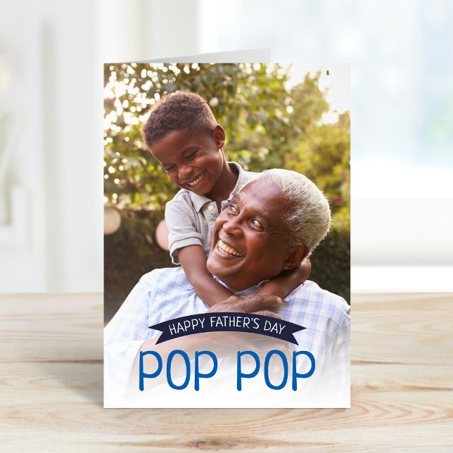 Happy Father's Day Pop Pop Custom Photo Card (Creator Uploaded)