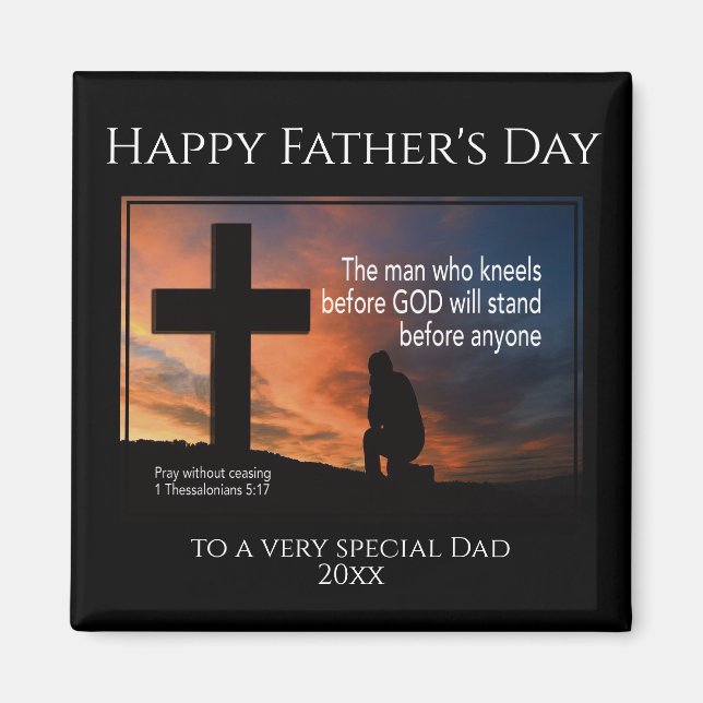Happy Father's Day PRAY WITHOUT CEASING Christian Magnet (Front)