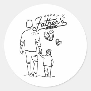 Happy fathers day present classic round sticker