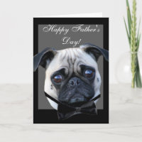 Happy Father's Day Pug greeting card