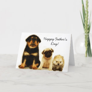Happy Father's Day puppies greeting card
