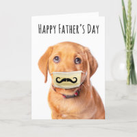 Happy Father's Day Puppy in Moustache Face Mask
